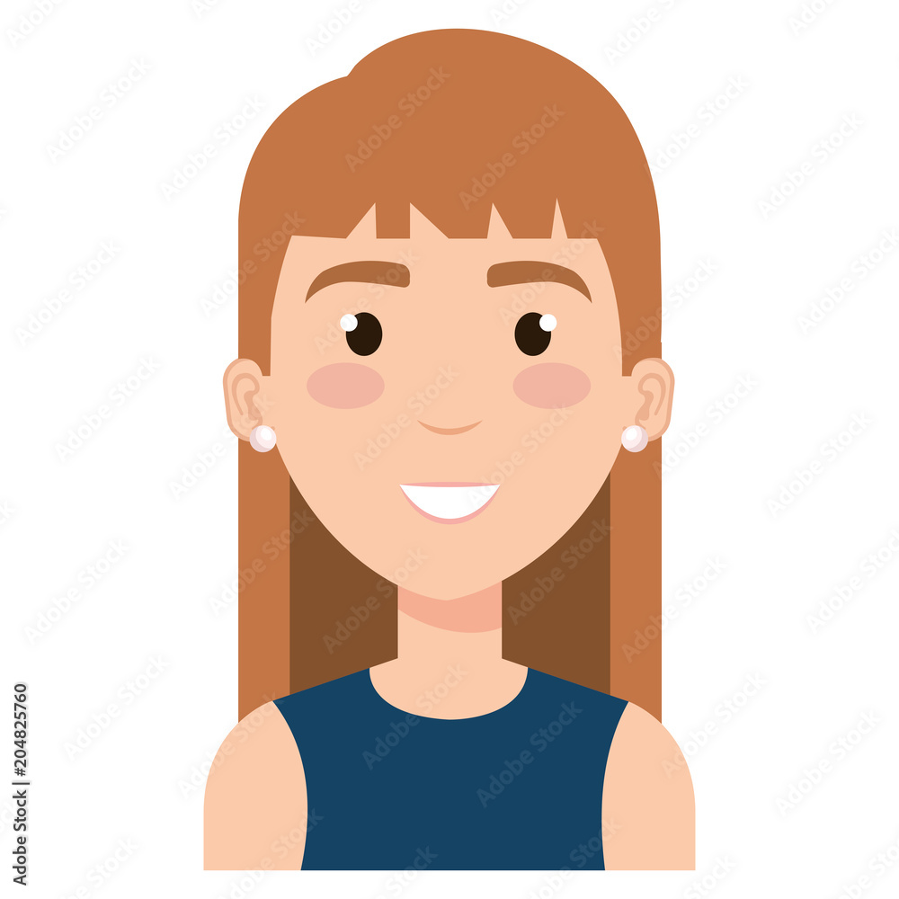 beautiful woman avatar character vector illustration design