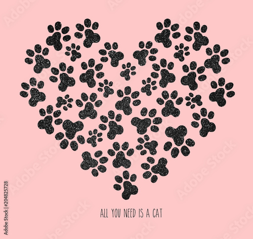 slogan graphic with cat paw