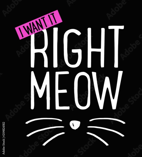 slogan graphic with cat