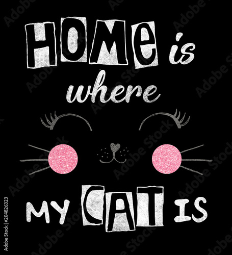 slogan graphic with cat