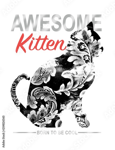 slogan graphic with cat