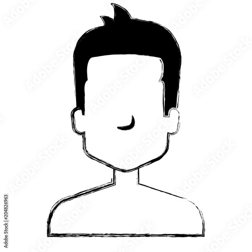 young man shirtless avatar character vector illustration design
