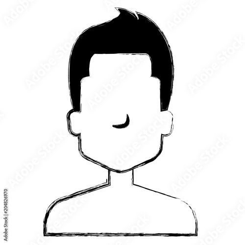 young man shirtless avatar character vector illustration design