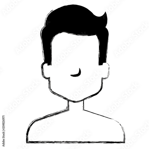 young man shirtless avatar character vector illustration design