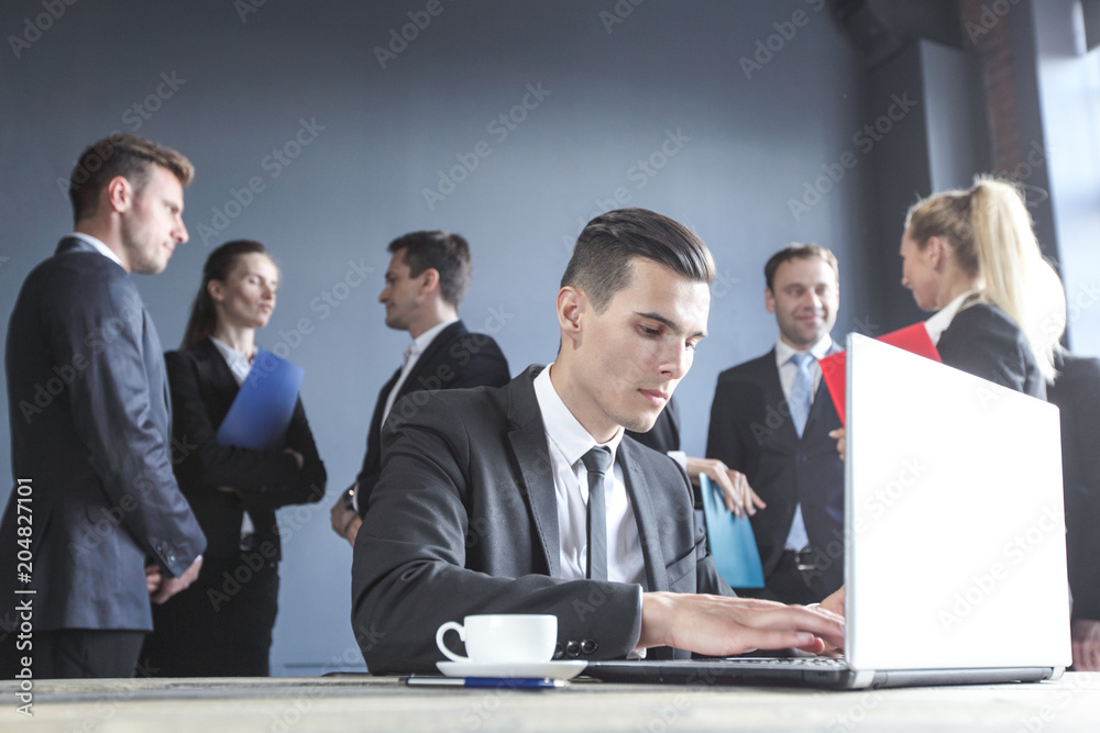 Business man working with laptop Business man working with laptop