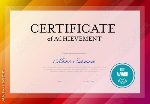 Modern certificate template