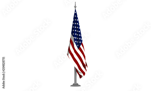USA Flag hanging on pole