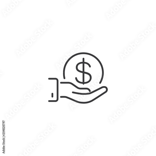 line funding icon on white background
