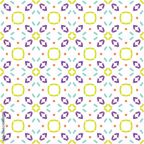 Ancient Geometric pattern in repeat. Fabric print. Seamless background, mosaic ornament, ethnic style. 