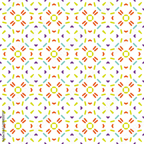 Ancient Geometric pattern in repeat. Fabric print. Seamless background, mosaic ornament, ethnic style. 