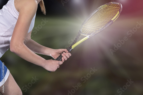 Woman playing tennis and waiting for the service © FS-Stock