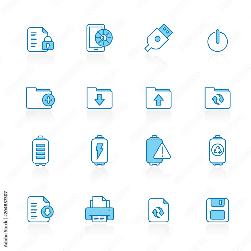 Line with blue background Internet, Web and Mobile Icons - vector icon set Line with blue background Internet, Web and Mobile Icons - vector icon set