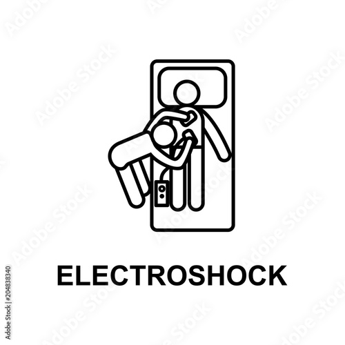 hospital electroshock icon. Element of treatment with name for mobile concept and web apps. Thin line hospital electroshock icon can be used for web and mobile. Premium icon