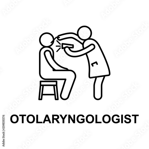 otolaryngologist icon. Element of treatment with name for mobile concept and web apps. Thin line otolaryngologist icon can be used for web and mobile. Premium icon