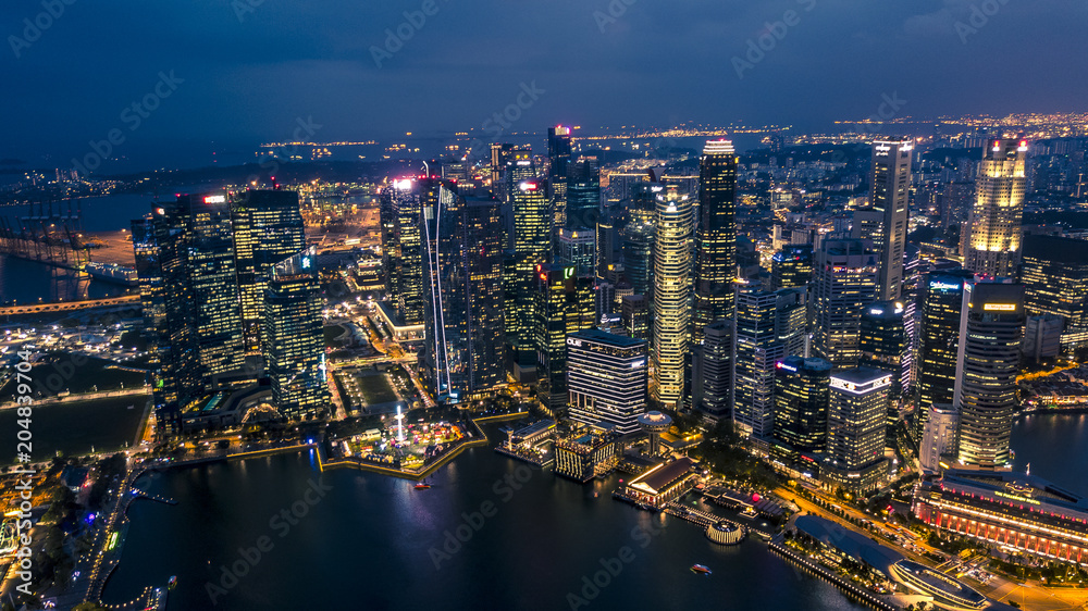 Fototapeta premium Singapore city, showing the bay