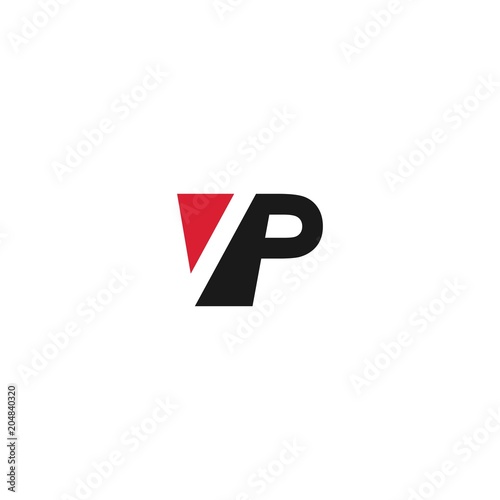 Free Download Letter VP triangle logo design vector, initial letter VP linked round lowercase monogram logo black - GFXLoad