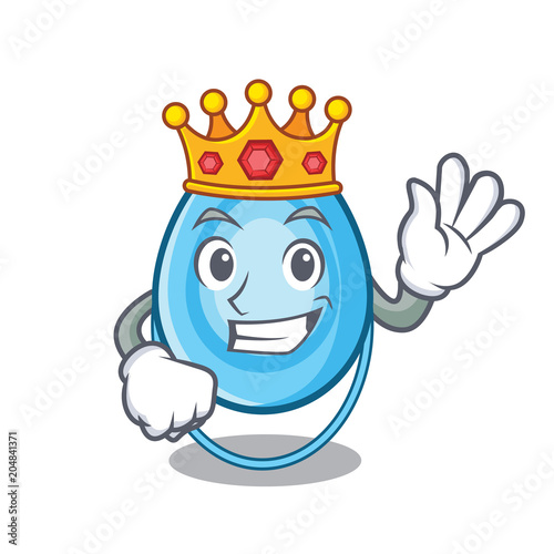 King oxygen mask mascot cartoon