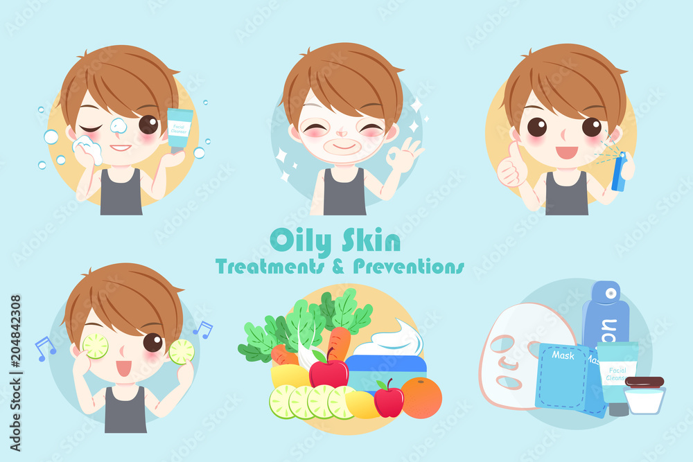 man with oily skin treatment