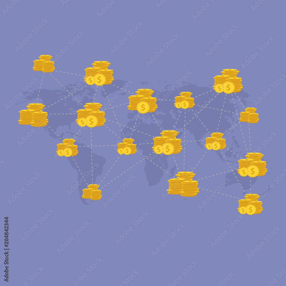 World Money map network financial World Money map network financial