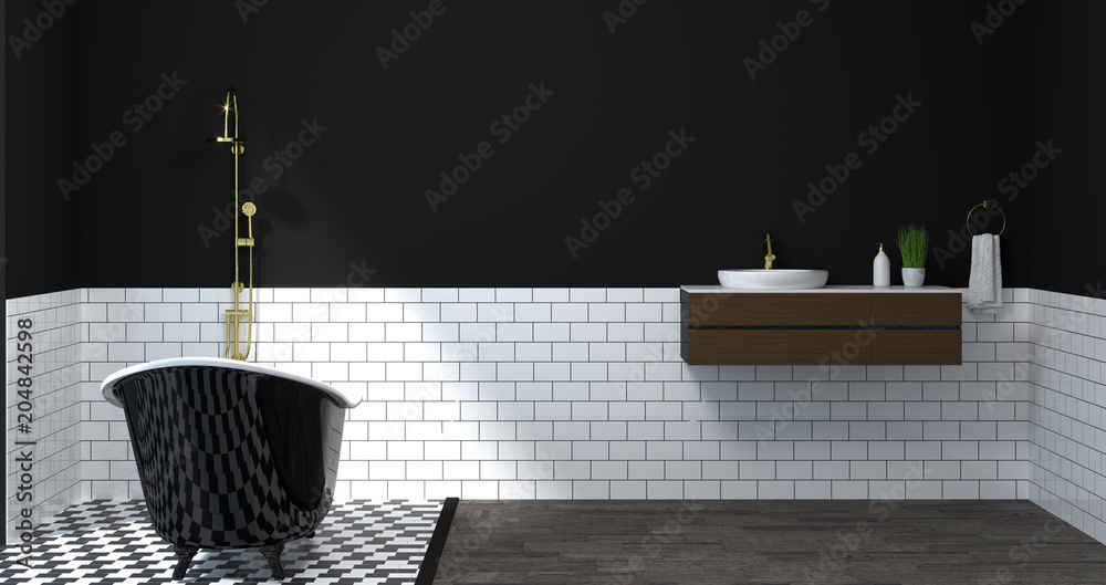 Background 3d Ilration Clean Wall, How To Clean Black Bathtub
