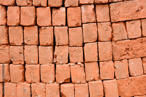 A bunch of brown bricks to build houses in North Goa.India 