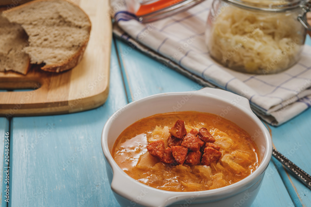 sauerkraut soup with cabbage sauerkraut soup with cabbage