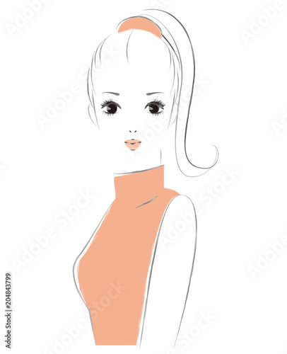 ハイネックを着た女性
