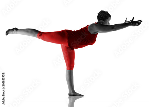 Woman making yoga exercise