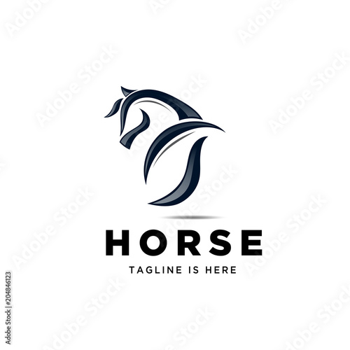 horse back, ass view back side horse logo