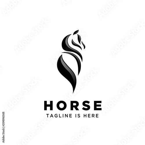 horse back, ass view back side horse logo