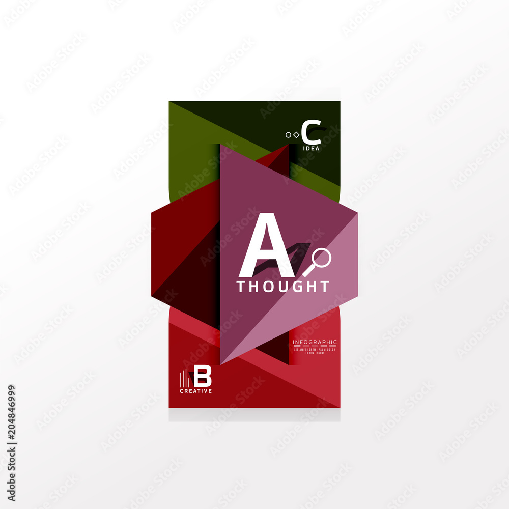 Geometric infographic banner, paper info diagram created with color shapes Geometric infographic banner, paper info diagram created with color shapes