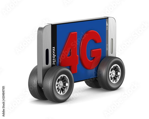 4G phone on white backgroun...