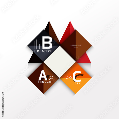 Free Download Geometric infographic banner, paper info diagram created with color shapes - GFXLoad