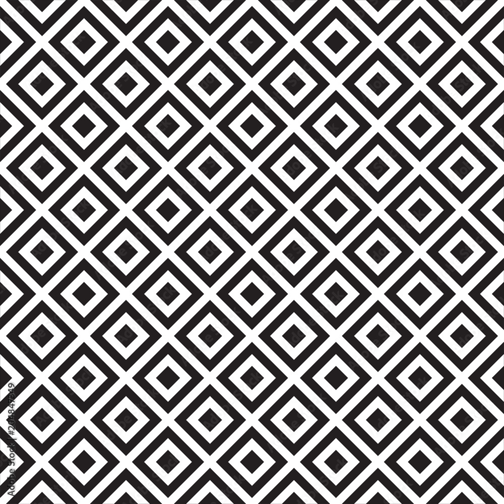 Abstract geometric pattern with stripes, lines, squares. Seamless vector ackground. Black and white lattice texture. Backdrop, geometry.