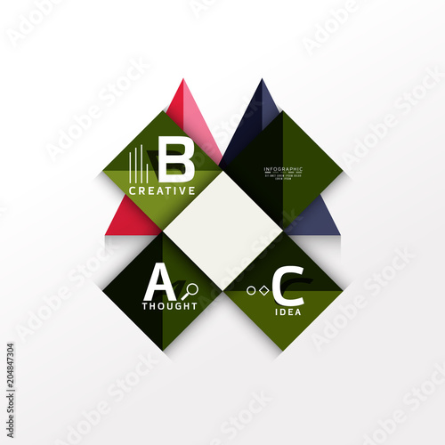 Free Download Geometric infographic banner, paper info diagram created with color shapes - GFXLoad
