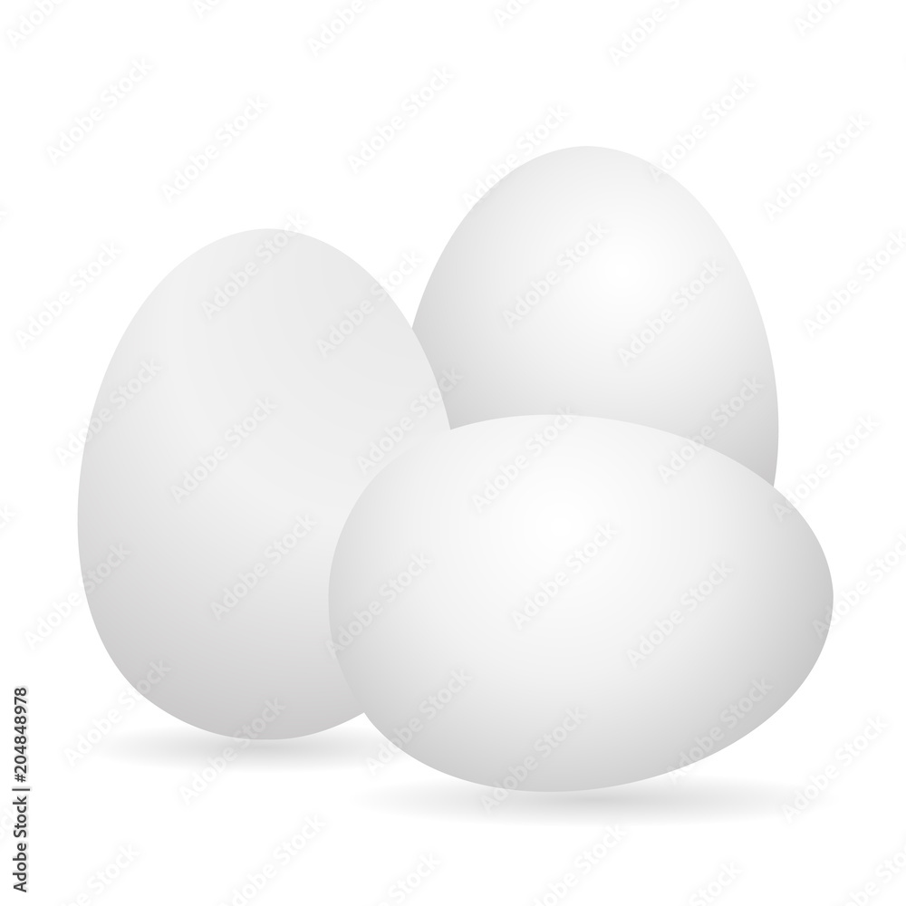 Egg. White 3D egg chicken. Isolated on white background. Vector Egg. White 3D egg chicken. Isolated on white background. Vector