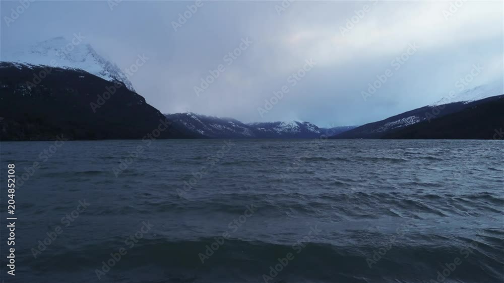 Beagle Channel (Tierra del Fuego, Argentina). Fast Motion Shot. Beagle Channel (Tierra del Fuego, Argentina). Fast Motion Shot.
