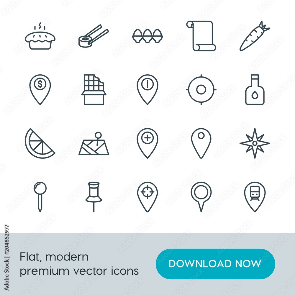 Modern Simple Set of food, location, drinks Vector outline Icons. Contains such Icons as location, carrot, candy, transportation, fresh and more on white background. Fully Editable. Pixel Perfect. Modern Simple Set of food, location, drinks Vector outline Icons. Contains such Icons as location, carrot, candy, transportation, fresh and more on white background. Fully Editable. Pixel Perfect.
