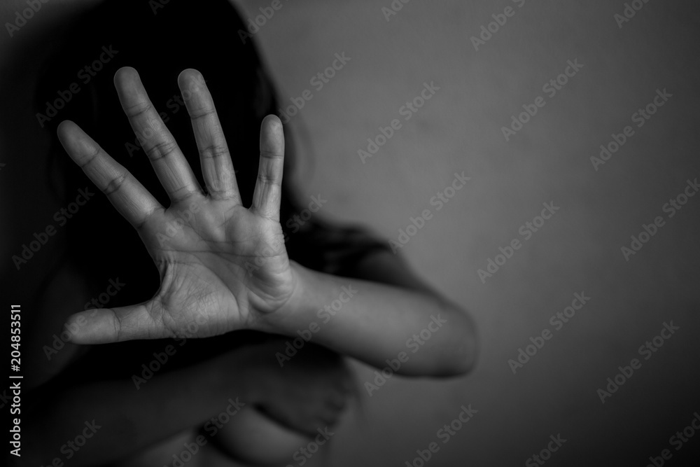 Raping young woman with violence abandoned rights abuses, Sexual abuse woman, violence concept