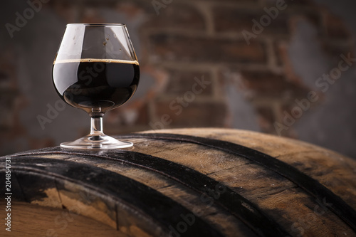 Photo Glass of barrel aged stout