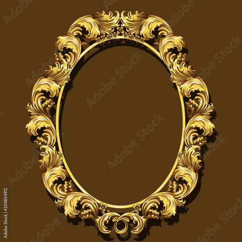 frame gold color with shadow