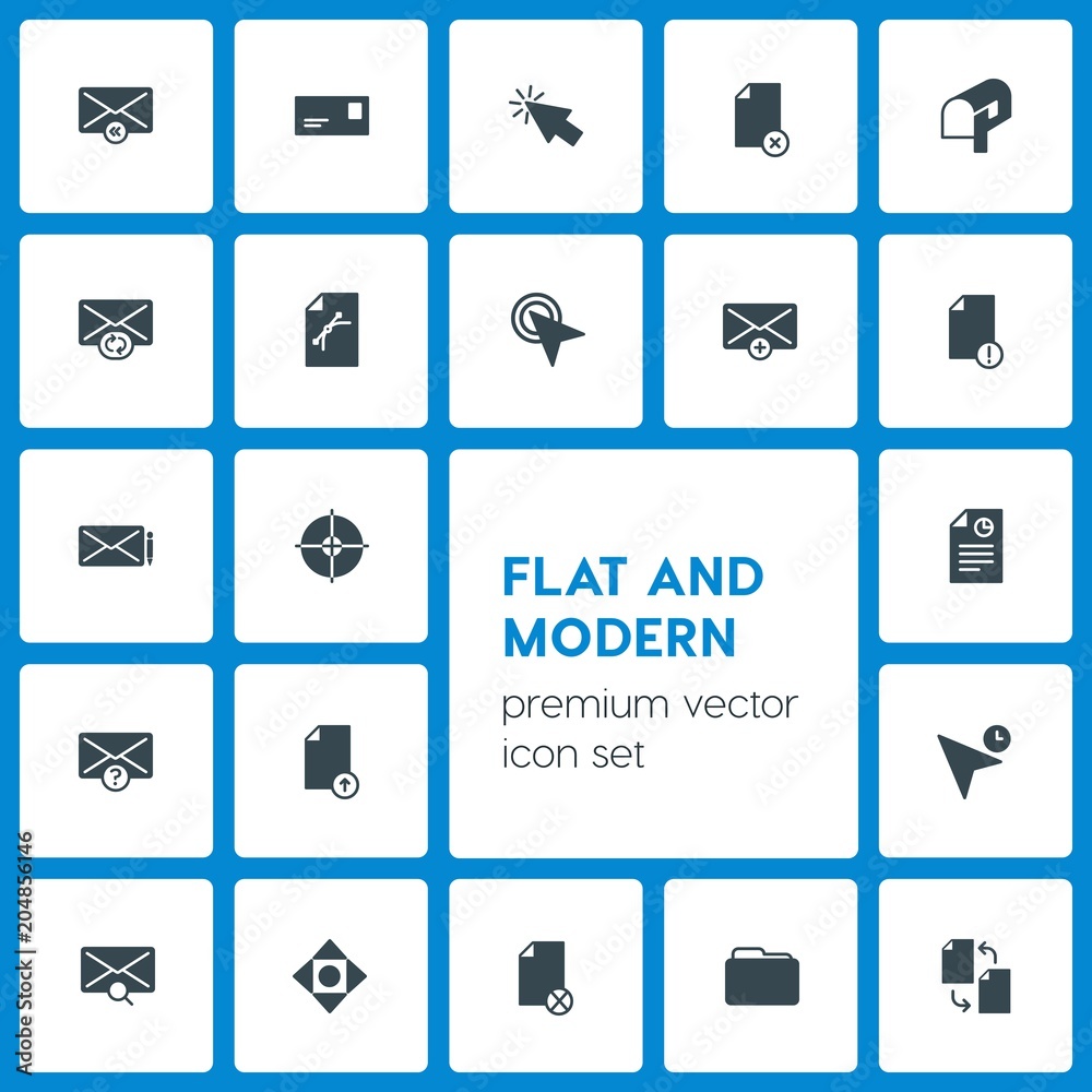 Modern Simple Set of folder, cursors, files, email Vector fill Icons. Contains such Icons as copy, delete, remove, change, folder, target and more on dark background. Fully Editable. Pixel Perfect Modern Simple Set of folder, cursors, files, email Vector fill Icons. Contains such Icons as copy, delete, remove, change, folder, target and more on dark background. Fully Editable. Pixel Perfect