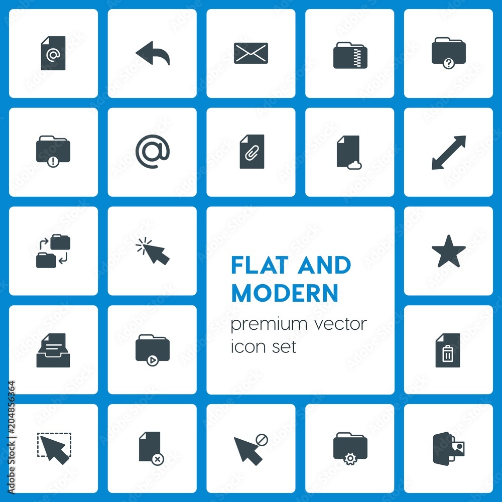 Modern Simple Set of folder, cursors, files, email Vector fill Icons. Contains such Icons as mail, remove, internet, paper, post, data and more on dark background. Fully Editable. Pixel Perfect Modern Simple Set of folder, cursors, files, email Vector fill Icons. Contains such Icons as mail, remove, internet, paper, post, data and more on dark background. Fully Editable. Pixel Perfect