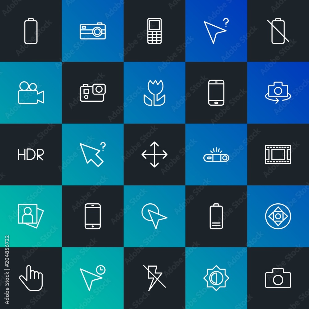 Modern Simple Set of mobile, video, photos, cursors Vector outline Icons. Contains such Icons as sign, action, off, scroll and more on dark and gradient background. Fully Editable. Pixel Perfect. Modern Simple Set of mobile, video, photos, cursors Vector outline Icons. Contains such Icons as sign, action, off, scroll and more on dark and gradient background. Fully Editable. Pixel Perfect.