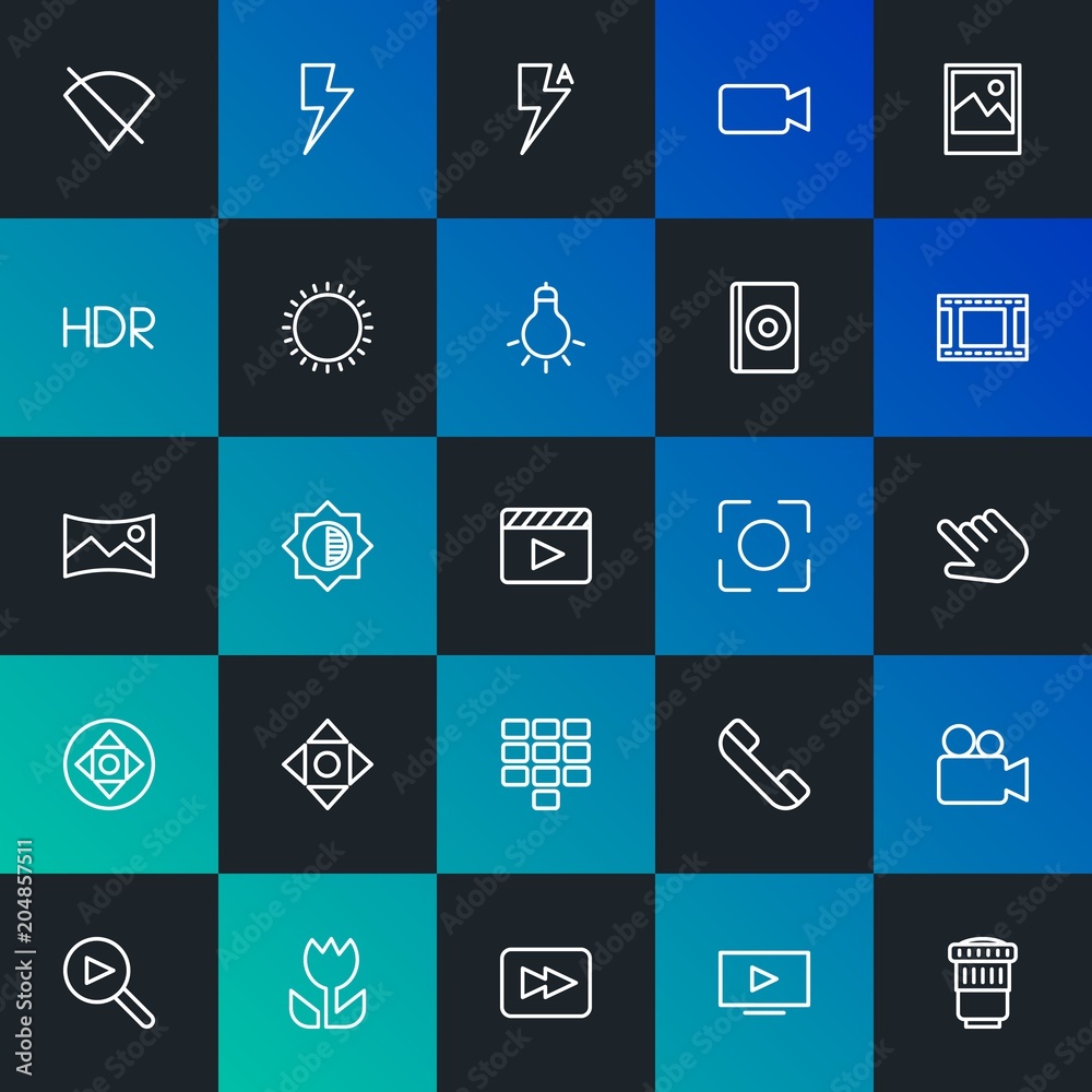 Modern Simple Set of mobile, video, photos, cursors Vector outline Icons. Contains such Icons as no, dark, hdr, communication and more on dark and gradient background. Fully Editable. Pixel Perfect. Modern Simple Set of mobile, video, photos, cursors Vector outline Icons. Contains such Icons as no, dark, hdr, communication and more on dark and gradient background. Fully Editable. Pixel Perfect.