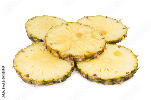 pineapple slice cut isolated on white background