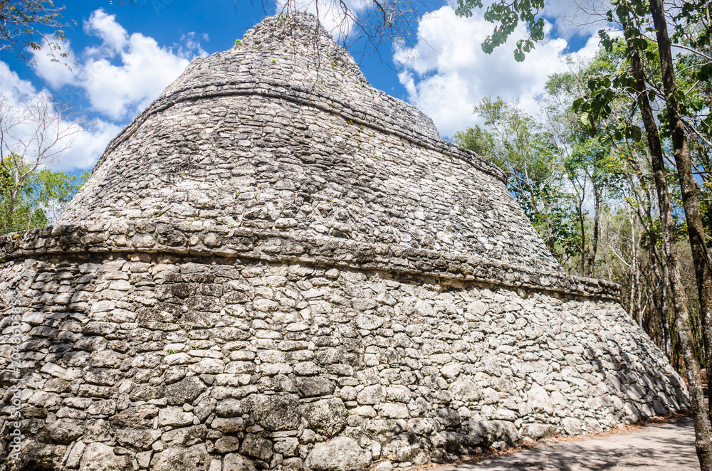 Observatory at archaeological site of Coba, Mexico