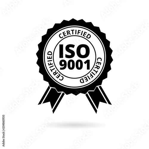 ISO 9001 certified sign icon