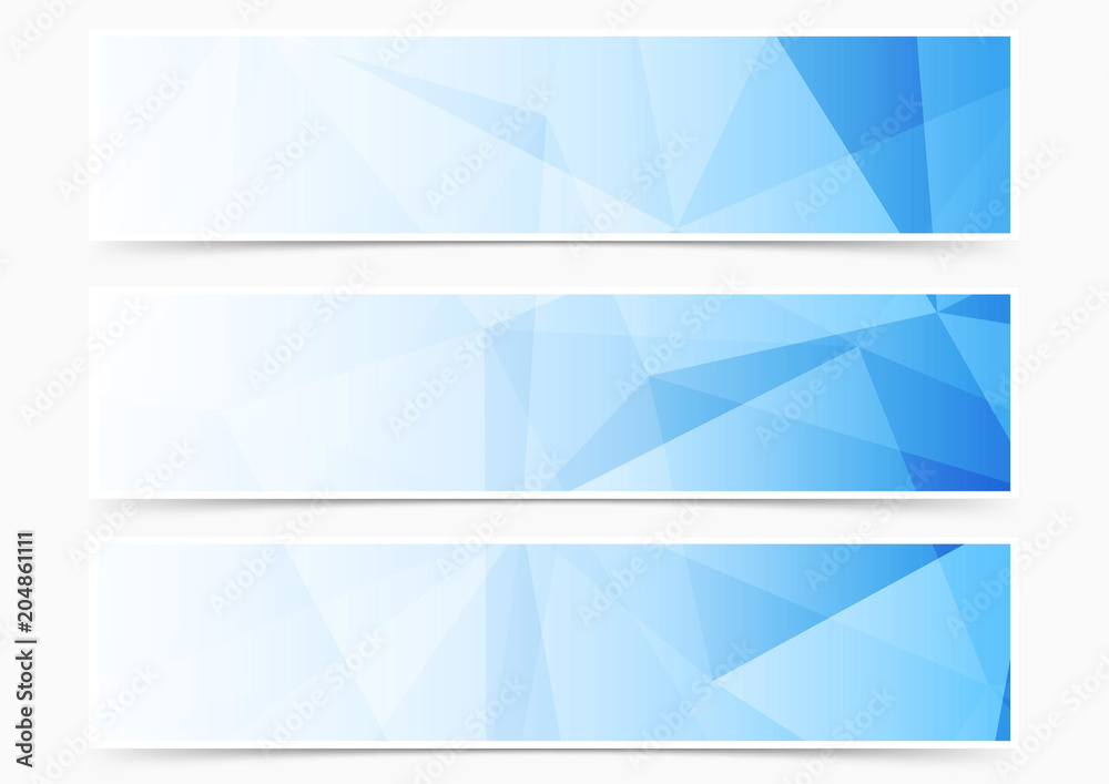 Modern web blue crystal pattern header collection set