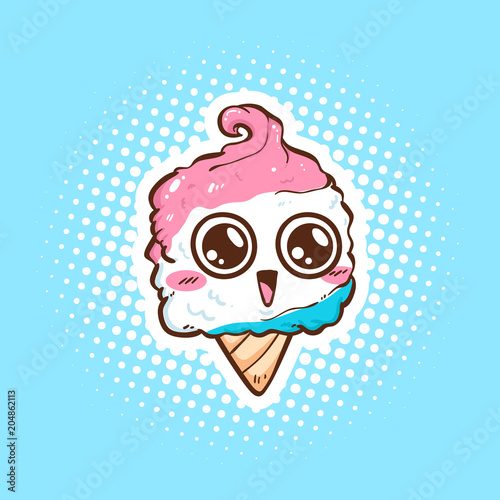 cute cotton candy cartoon vector